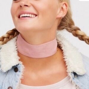 Free People Daisy Jane suede pink choker